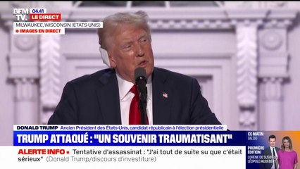 Donald Trump: "Je n'étais pas censé être ici ce soir (...) Je suis ici devant vous simplement par la grâce de Dieu tout-puissant"