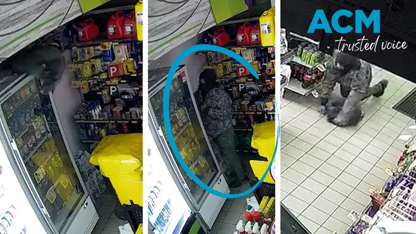 Police in Armadale, Western Australia are looking for a burglar caught on CCTV cameras breaking into a petrol station in Seville Grove after 1am on July 11, 2024.