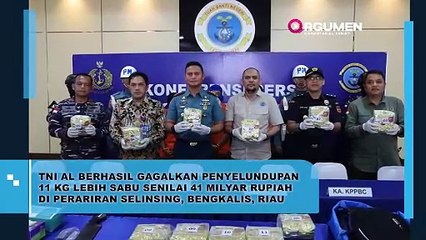 Sabu Senilai 41 Miliar Gagal Diselundupkan, TNI AL Amankan 3 Kurir di Perairan Selinsing Riau