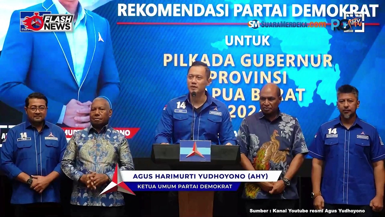 AHY Serahkan Rekomendasi Partai Demokrat untuk Pilgub Papua Barat