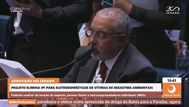 Senado aprova projeto de isenção do IPI para eletrodomésticos de vítimas de desastres ambientais