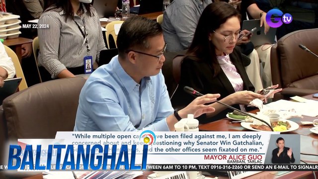 Humingi ng paumanhin si suspended Bamban, Tarlac, Mayor Alice Guo sa hindi niya pagdalo sa mga nakalipas na pagdinig ng senado tungkol sa mga ilegal na POGO | Balitanghali