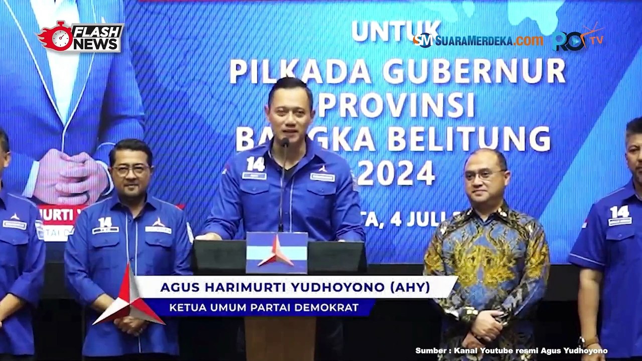 AHY Serahkan Rekomendasi Partai Demokrat untuk Pilgub Bangka Belitung