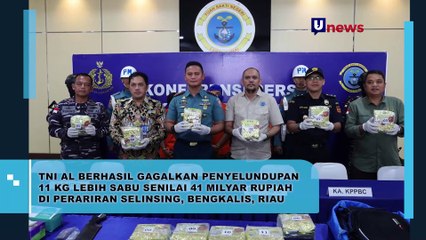 TNI AL Berhasil Gagalkan Penyelendupan 11 Kg Lebih Sabu Senilai 41 Milyar Rupiah di Perairan Selinsing Bengkalis, Riau