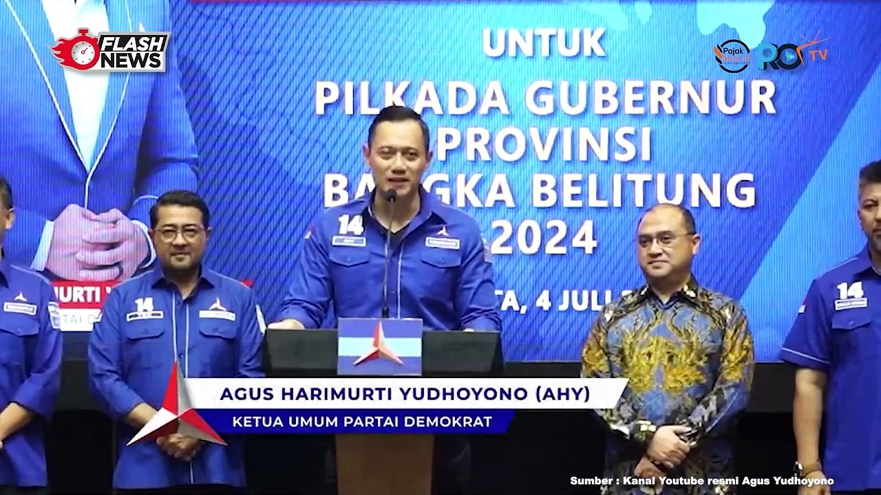 AHY Serahkan Rekomendasi Partai Demokrat untuk Pilgub Bangka Belitung