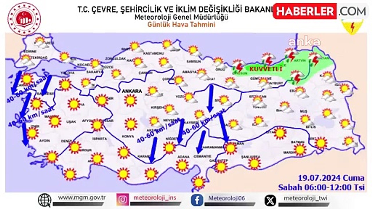 Doğu Karadeniz ve Doğu Anadolu'da Kuvvetli Yağış Bekleniyor