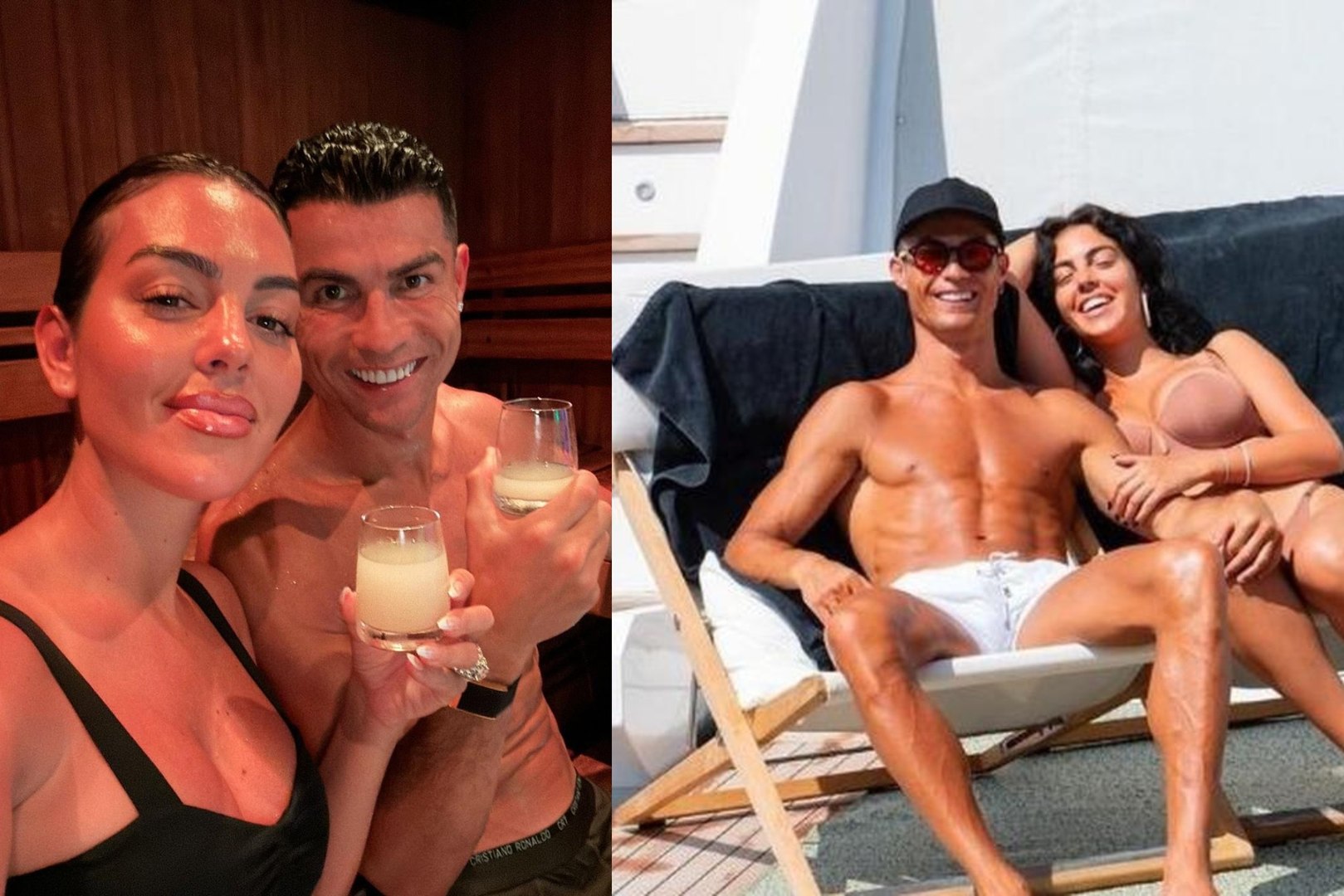 Cristiano Ronaldo y Georgina Rodrguez en el sauna