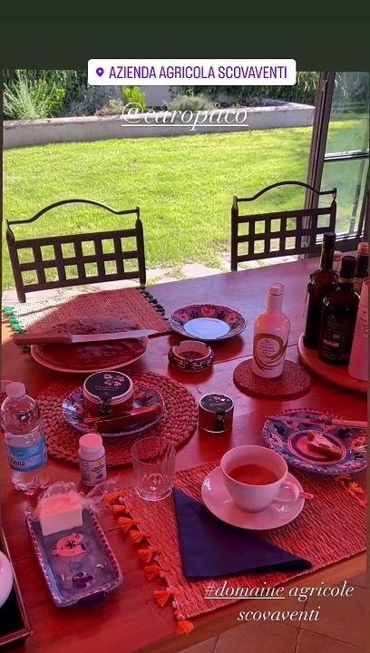 Et il n'y a que des produits locaux cultivés sur place à consommer : miel, miel de gingembre, huile d'olive ou encore pain à l'épeautre, "à tomber" d'après le principal intéresséAnthony Delon en vacances avec ses filles Loup et Liv en Toscane en Italie