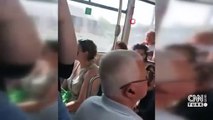 Otobüste yer tartışması kamerada!