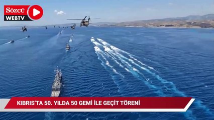 Kıbrıs'ta 50. yılda 50 gemi ile geçit töreni