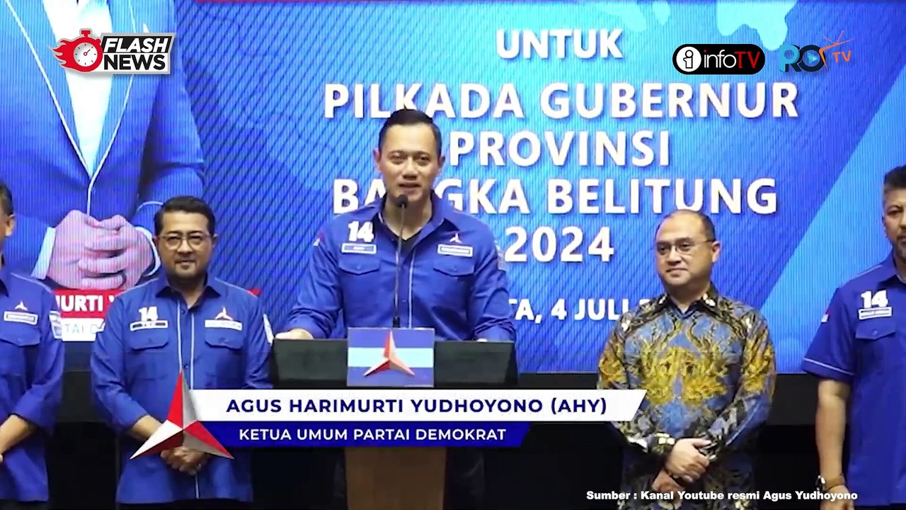 AHY SERAHKAN REKOMENDASI PARTAI DEMOKRAT UNTUK PILGUB BANGKA BELITUNG