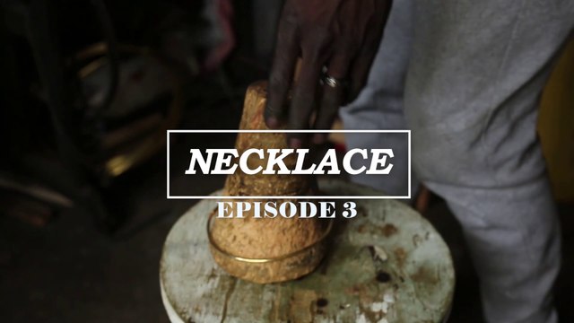 Polishing handcrafted 24k gold necklace with a pearl stone pendant episode 3