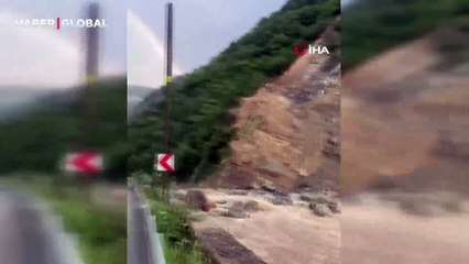 Çayeli’nde heyelan böyle geldi!