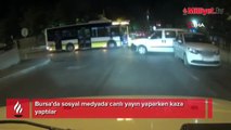 Sosyal medyada canlı yayın yaparken kaza yaptılar