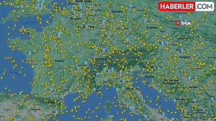 Yazılım krizi en çok uçakları vurdu! Hava trafiği yoğunluğu böyle görüntülendi