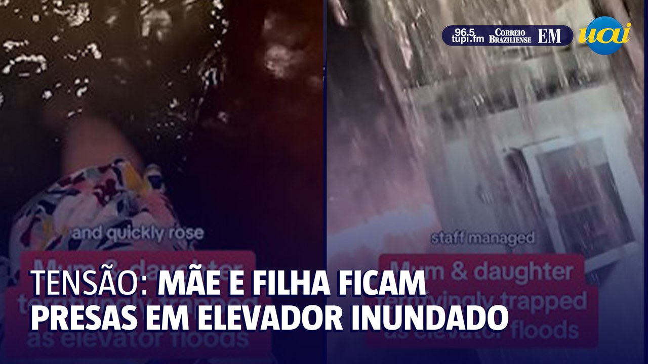 Elevador fica inundado e deixa mãe e filha presas