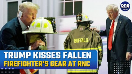 VIDEO: Donald Trump's Dramatic Tribute To Fallen Firefighter Corey, Kisses His Gear During RNC