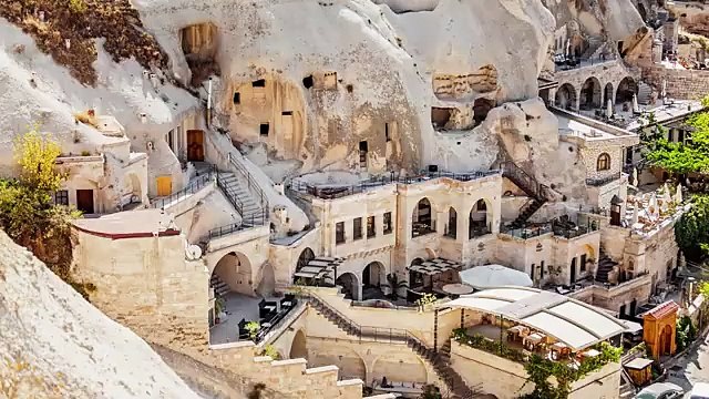 Worlds only Hotels carved out from Stone Rock in Cappadocia, Turkey