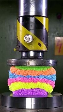 Color crush with 150 ton hydraulic press #satisfying #hydraulicpress #colors