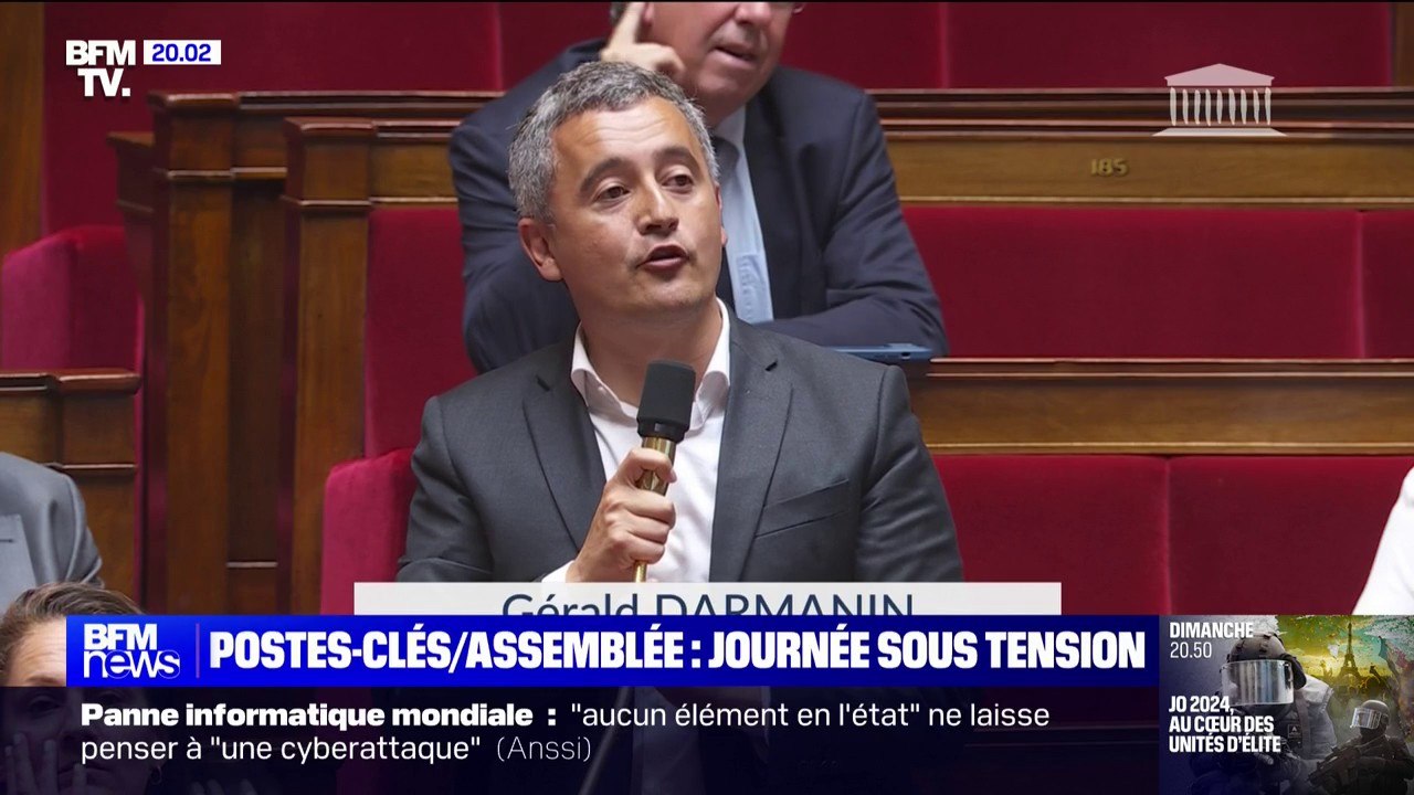 Élections des vice-présidents de l'Assemblée: Gérald Darmanin accuse les députées LFI Clémence Guetté et Nadège Abomangoli d'avoir été "élues avec les voix du Rassemblement national"