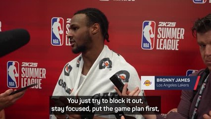 Bronny trying to 'block out' the noise from Lakers crowd