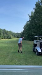 Man Hits Grass Instead of Golf Ball