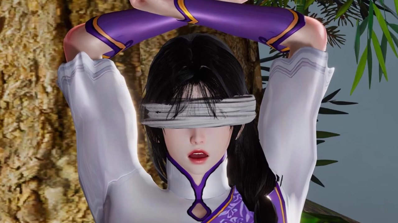 Chinese Paladin 仙劍奇俠傳 Wuxia  林月如欺負趙靈兒，被李逍遙綁在樹上，卻遇到了流氓來調戲   Lin Yueru bullied Zhao Linger and was tied to a tree by Li Xiaoyao, but was teased by a gangster