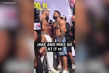 Jake Paul y Mike Perry casi chocan en el pesaje previo a la pelea