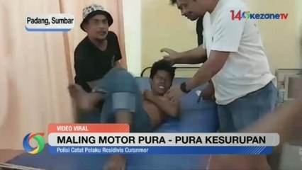 Ingin Kelabui Petugas, Maling Motor Pura-Pura Kesurupan