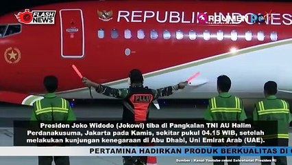 Presiden Jokowi Tiba Di Pangkalan TNI AU Halim Perdana Kusuma Disambut Kapolri Jenderal Listyo Sigit Pranowo Usai Kunjungan Kenegaraan Dari Abu Dhabi