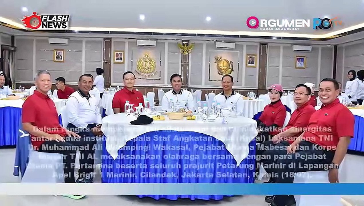 Jalin Keakraban dan Sinergitas, Kasal Ajak Pejabat Pertamina Olahraga Bersama Di Markas Marinir Cilandak