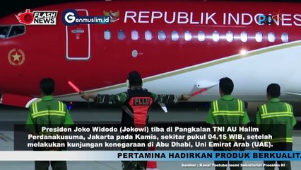 Presiden Jokowi Tiba dari Abu Dhabi di Pangkalan TNI AU Halim Perdanakusuma Disambut KAPOLRI, Jenderal Polisi Listyo Sigit Prabowo