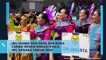Iriana Jokowi Secara Resmi Membuka Lomba Senam Kreasi di Bojonegoro