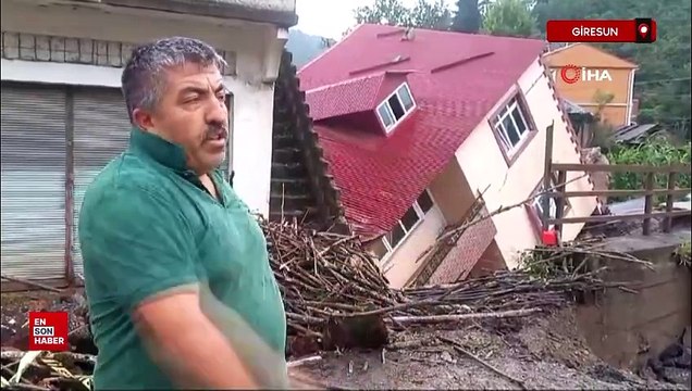 Giresun'da şiddetli yağışlar sel ve heyelanlara neden oldu