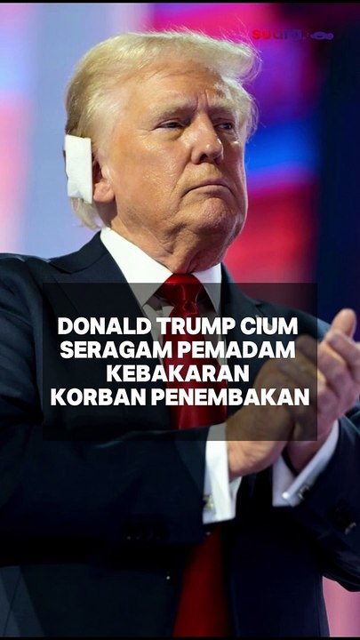 Momen Donald Trump Cium Helm Petugas Pemadam yang Tewas Dalam Insiden Penembakan