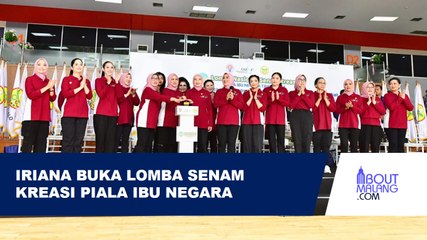 MOMEN SAAT IRIANA BUKA LOMBA SENAM KREASI BARENG ISTRI MA'RUF AMIN DAN OASE KIM