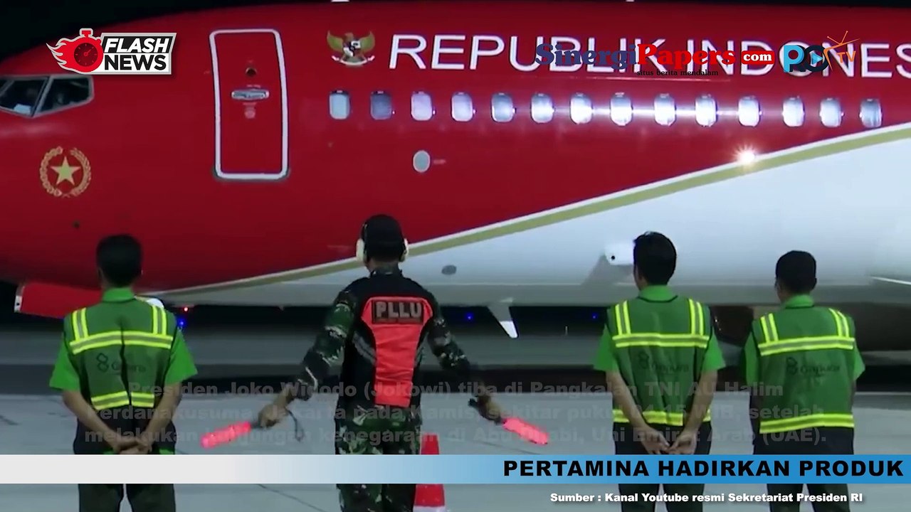 Presiden Jokowi Tiba dari Abu Dhabi di Pangkalan TNI AU Halim Perdana Kusuma  Disambut Kapolri Jenderal Listyo Sigit Prabowo