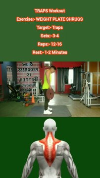 ❌ WEIGHT PLATE SHRUGS ✔️ How can I get Bigger TRAPS? #heermlgangaputra #naturalbodybuilding #workout #exercise #fitness #gym #muscle #training