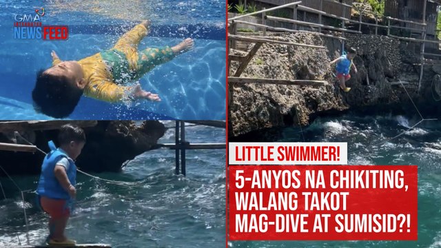 Little swimmer! 5-anyos na chikiting, walang takot mag-dive at sumisid?! | GMA Integrated Newsfeed