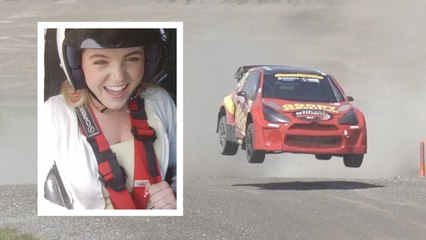 Rallycross racing underway at the Kent circuit where the sport began
