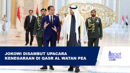KEHADIRAN JOKOWI DI QASR AL WATAN PEA DISAMBUT PASUKAN BERKUDA DAN BERUNTA
