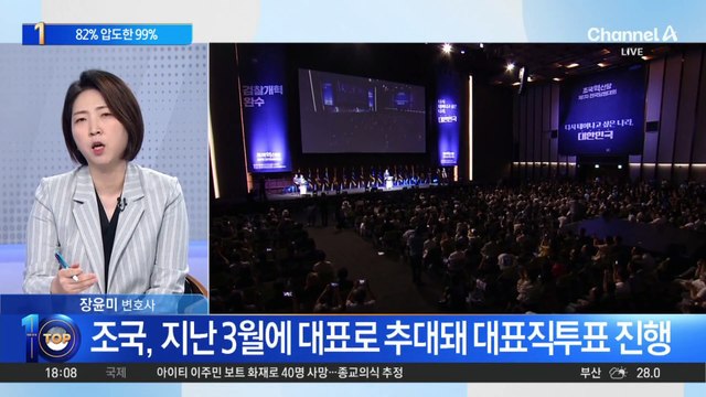 82% 압도한 99%…조국, 조국혁신당 대표 연임 확정