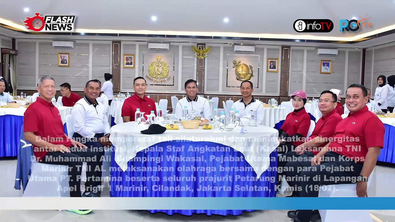 JALIN SINERGITAS, KASAL AJAK PEJABAT PERTAMINA OLAHRAGA BERSAMA DI SARANG PETARUNG MARINIR CILANDAK