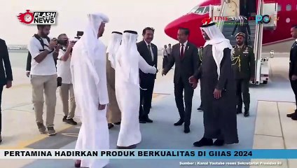 PRESIDEN JOKOWI DISAMBUT PRESIDEN MBZ DI BANDARA INTERNASIONAL ZAYED SAAT BARU TIBA DI ABU DHABI