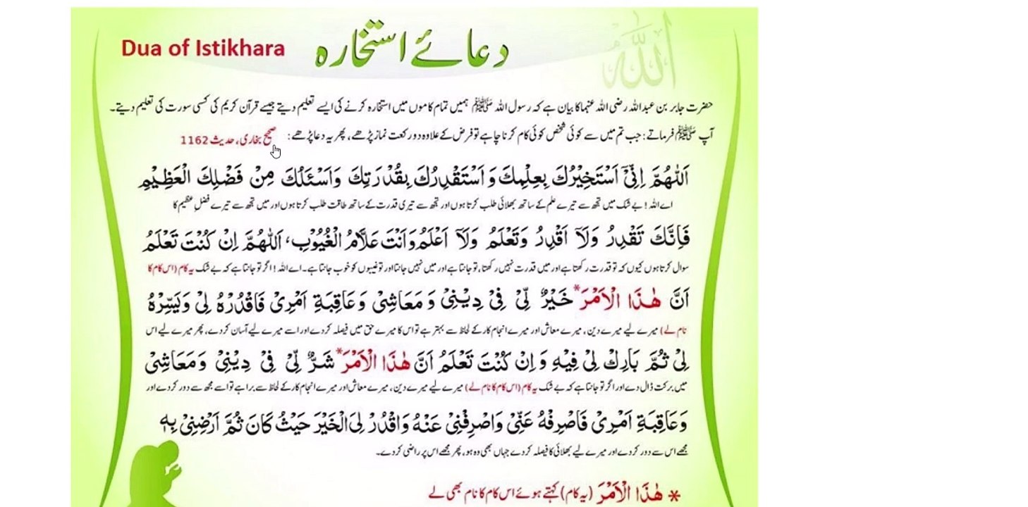 Istikhara ki dua