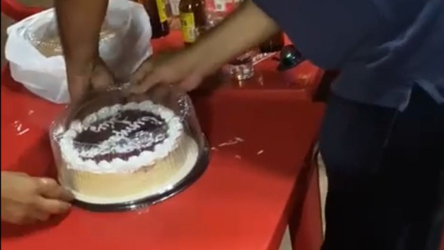 Birthday boy gets an epic cake smash surprise from friends