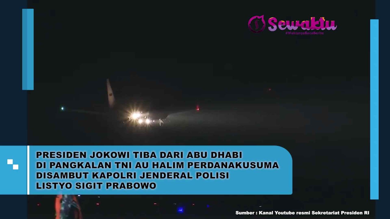 Presiden Jokowi Tiba dari Abu Dhabi di Pangkalan TNI AU Halim Perdanakusuma, Disambut Kapolri Jenderal Polisi Listyo Sigit Prabowo