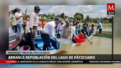 Gobernador de Michoacán anuncia siembra de 50 mil crías de pescado blanco en el Lago de Pátzcuaro