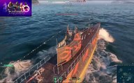 World of Warships Submarine USS Cachalot vs destroyers #Boosteroid #Worldofwarships