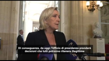 Le Pen: dalla presidenza dell'Assemblea nazionale "decisioni illegittime"